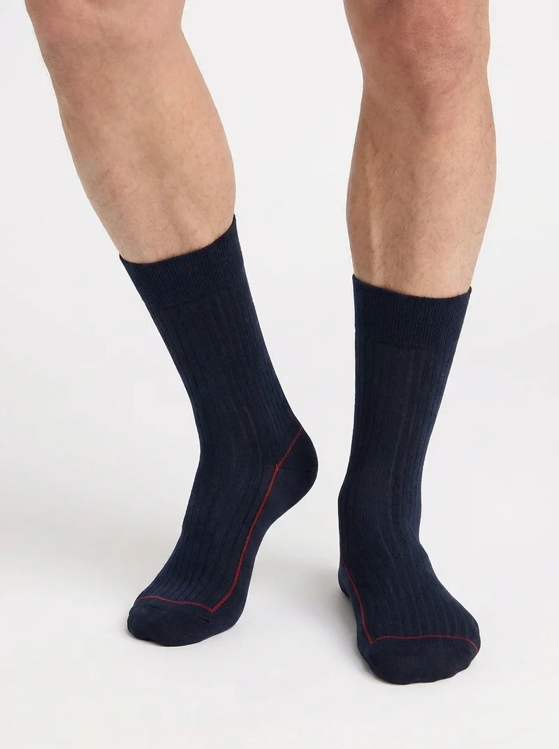 Herren-Socken aus ozeanblauer Baumwolle von La Mode Côtelée
