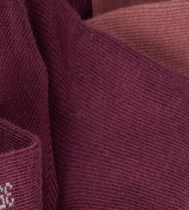 2er-Pack Damensocken in Feige und Bordeauxrot aus Baumwolle