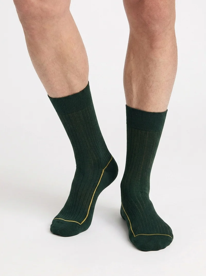 Herren-Socken aus marineblauer Baumwolle „La Mode Côtelée“