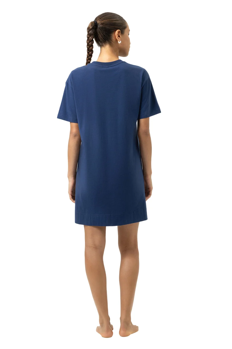 Sleepshirt, Nachthemd, kurzarm, in blue zodiac, SOLID LOVE