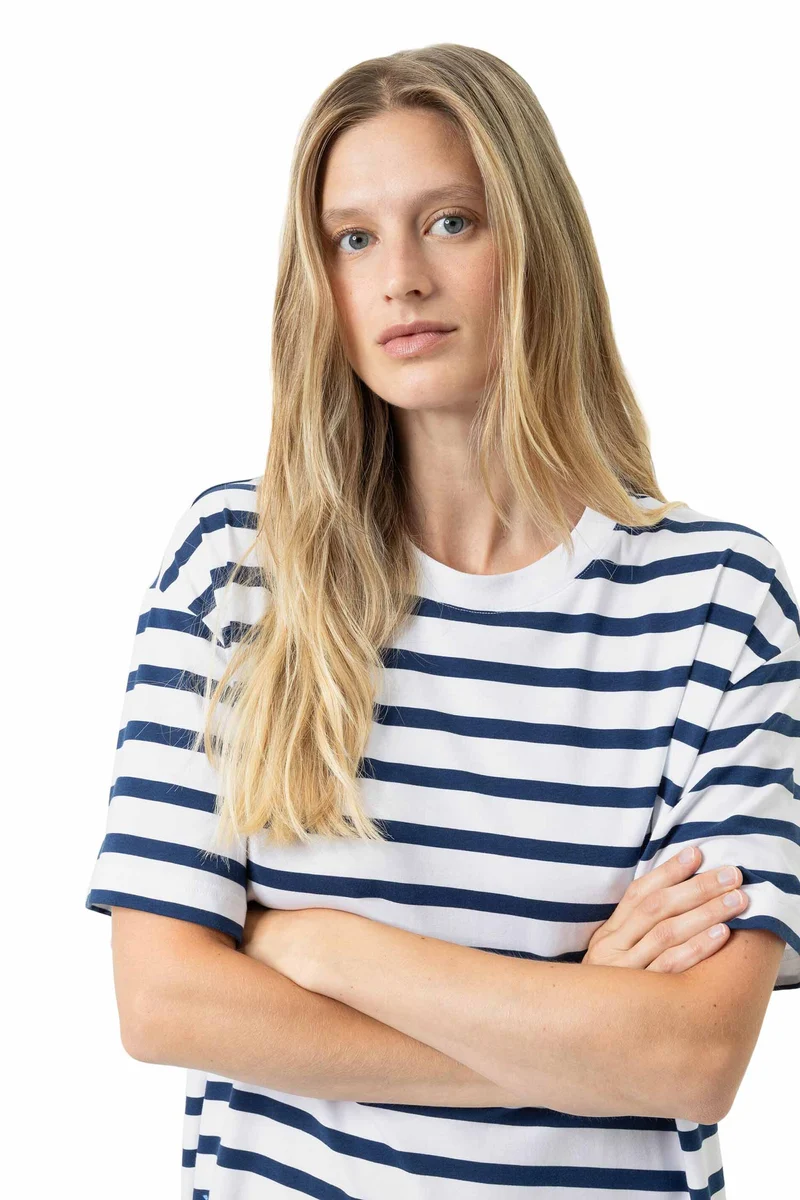 Sleepshirt, Nachthemd, kurzarm, gestreift, WARMING STRIPES