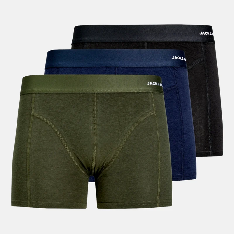 3er Pack Bambus-Unterhosen in grün/blau/schwarz