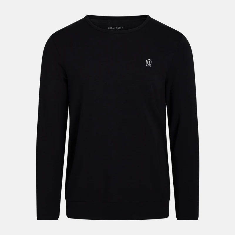 Schwarzes Langarm-Bambus-Sweatshirt