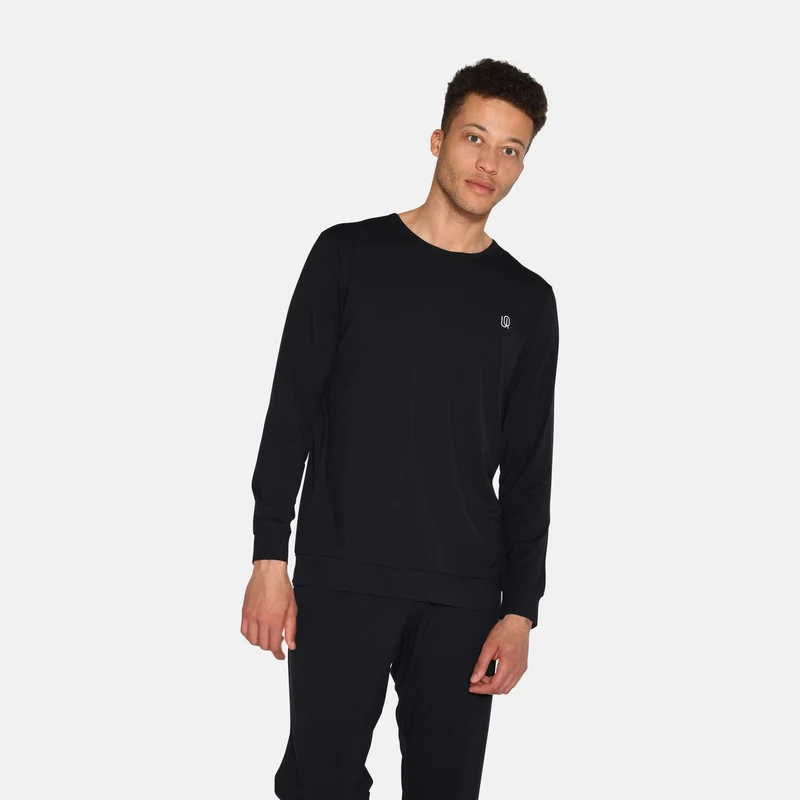 Schwarzes Langarm-Bambus-Sweatshirt