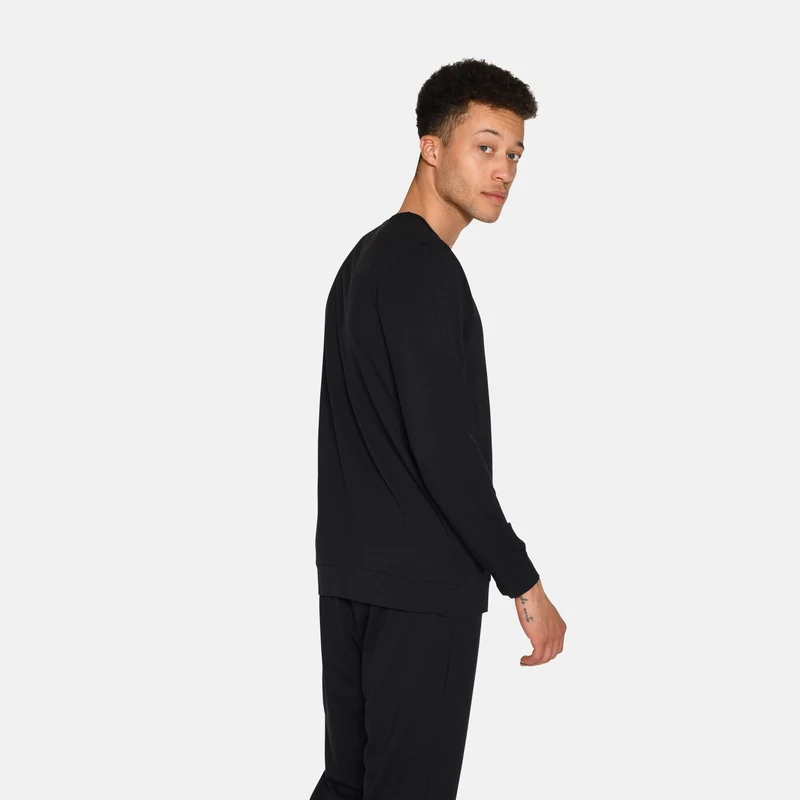 Schwarzes Langarm-Bambus-Sweatshirt