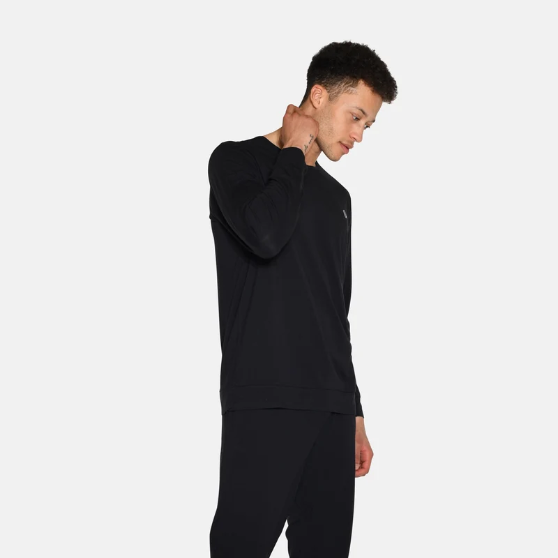 Schwarzes Langarm-Bambus-Sweatshirt