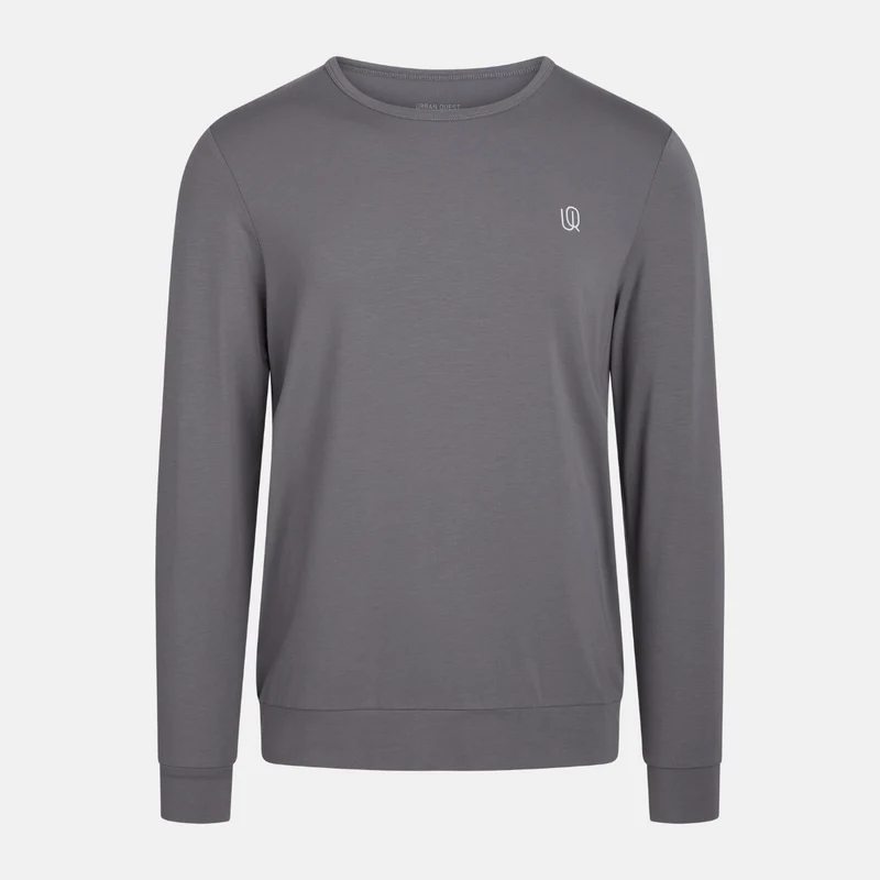 Graues Langarm-Bambus-Sweatshirt