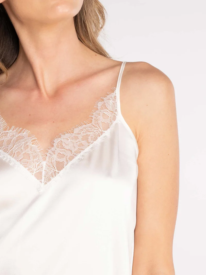 Bodydress, Negligé mit Chantilly-Spitze, PURE SILK STRETCH