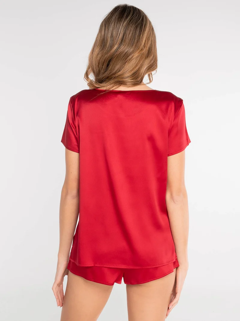 Shirt, kurzarm, PURE SILK STRETCH