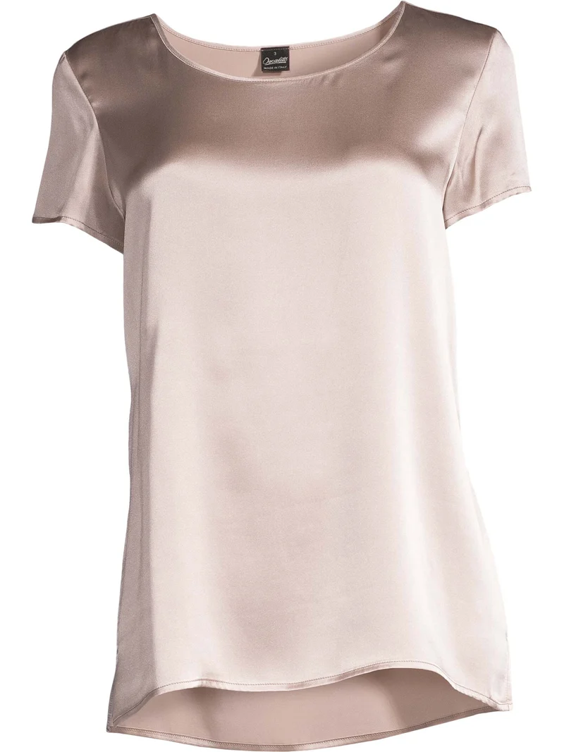Shirt, kurzarm, PURE SILK STRETCH