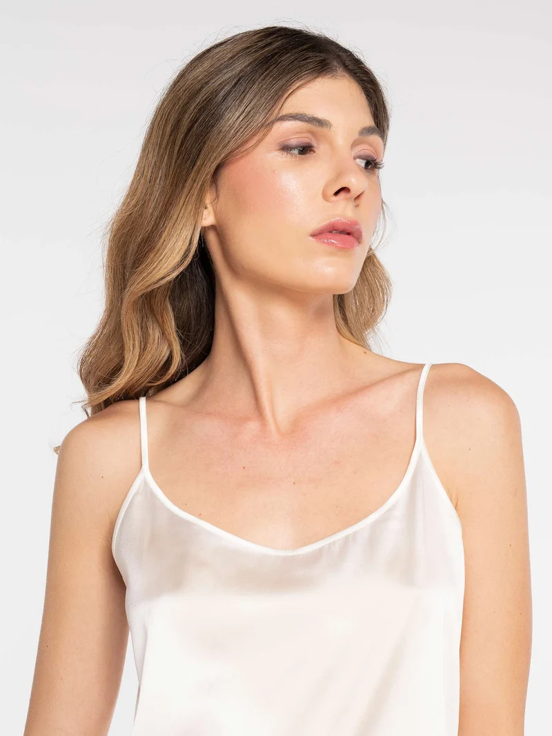 Spaghetti-Top PURE SILK STRETCH