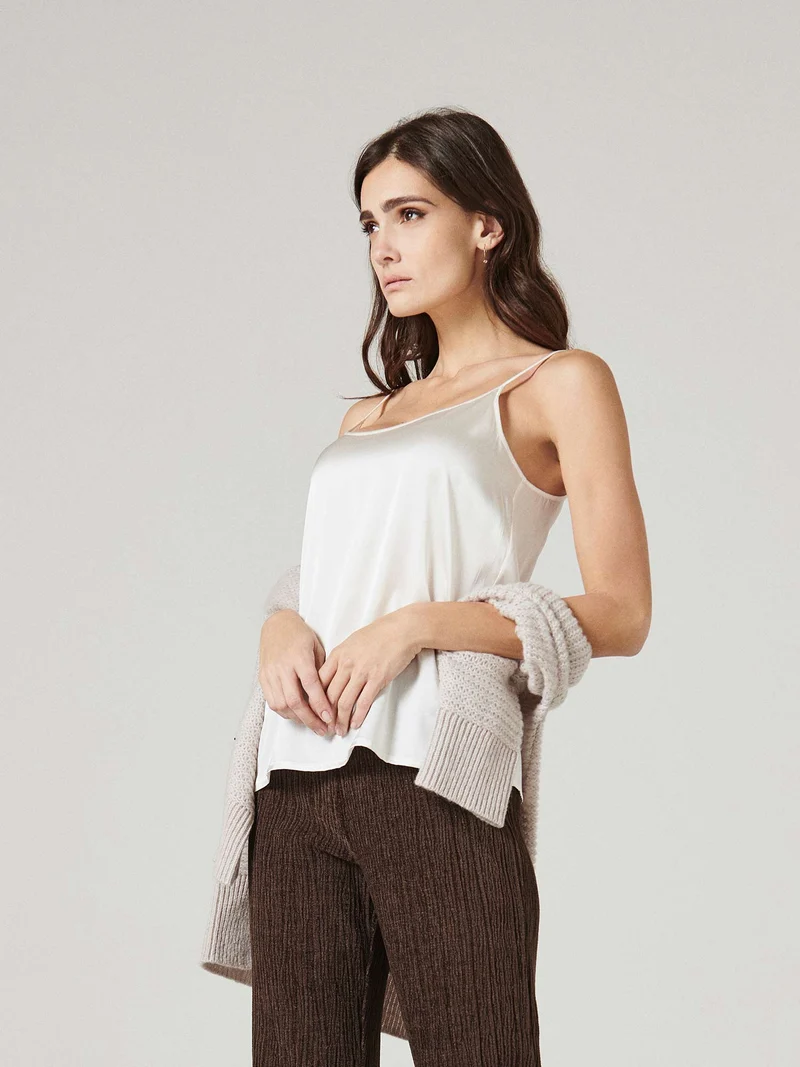 Spaghetti-Top PURE SILK STRETCH
