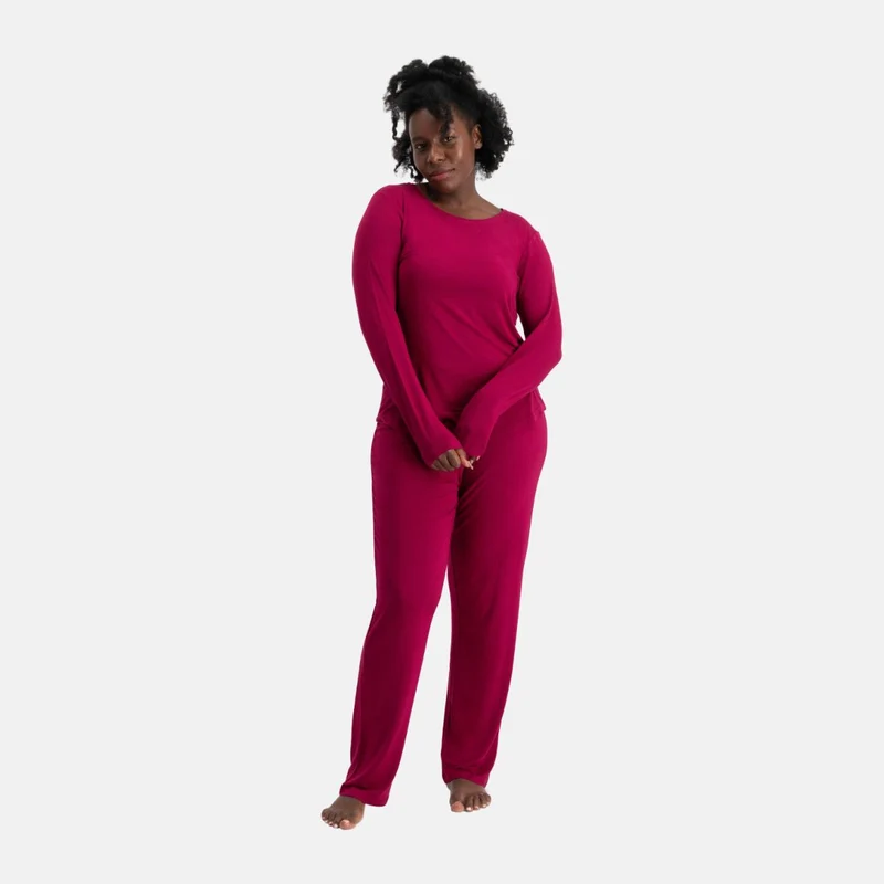 Nina Bordeaux Pyjama-Set mit langen Ärmeln