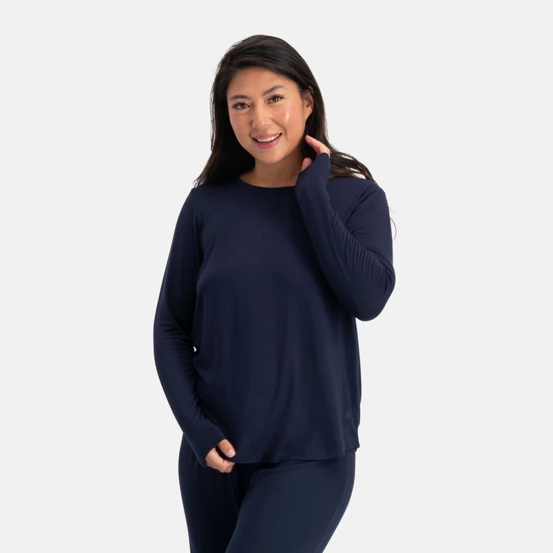 Nina Blue Langarm-Pyjama-Set