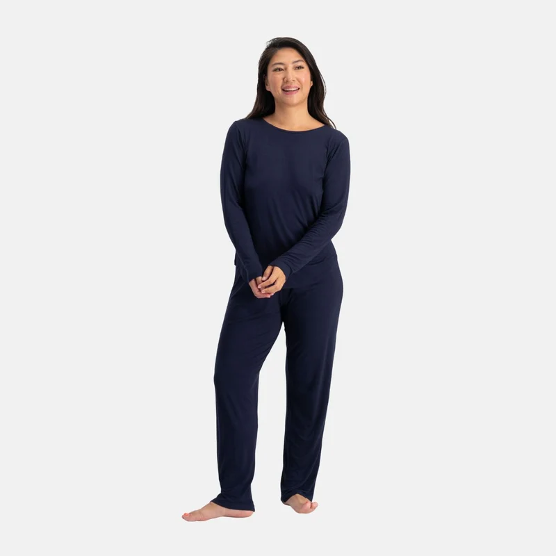 Nina Blue Langarm-Pyjama-Set