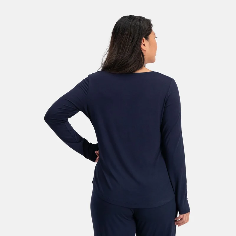 Nina Blue Langarm-Pyjama-Set