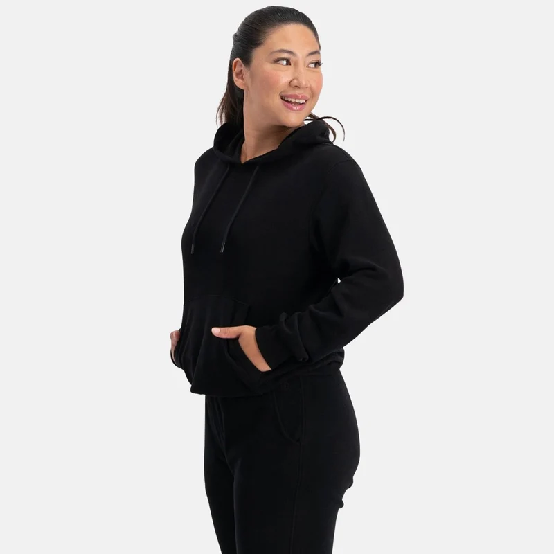 Gaby Schwarzer Kapuzenpullover aus Bambus