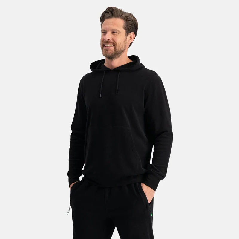 Boas Schwarzer Kapuzenpullover aus Bambus