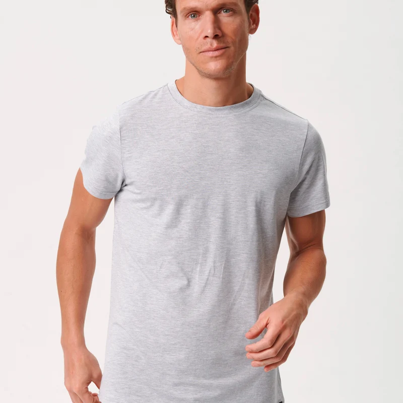 3er-Pack Bambus-T-Shirt in Schwarz/Weiß/Hellgrau