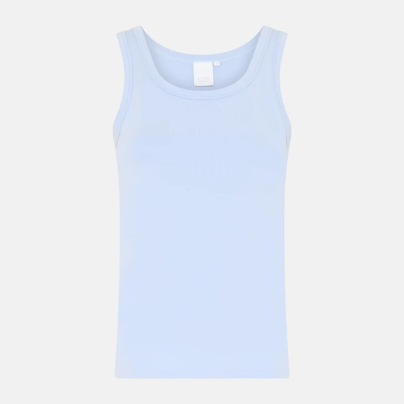 Hellblaues Bambus-Tanktop mit breiten Trägern