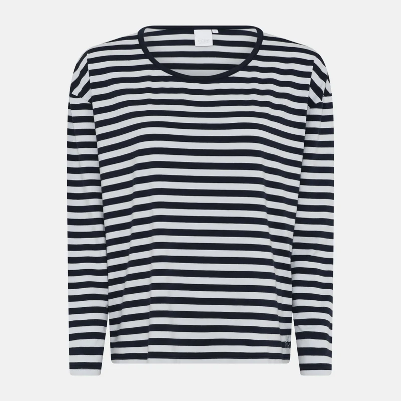 Gestreiftes Langarm-T-Shirt aus Bambus