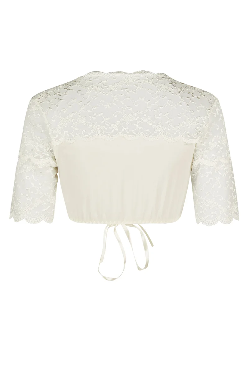 Dirndl-Bluse, halbarm, mit V-Ausschnitt, MARTINA – Grösse 36