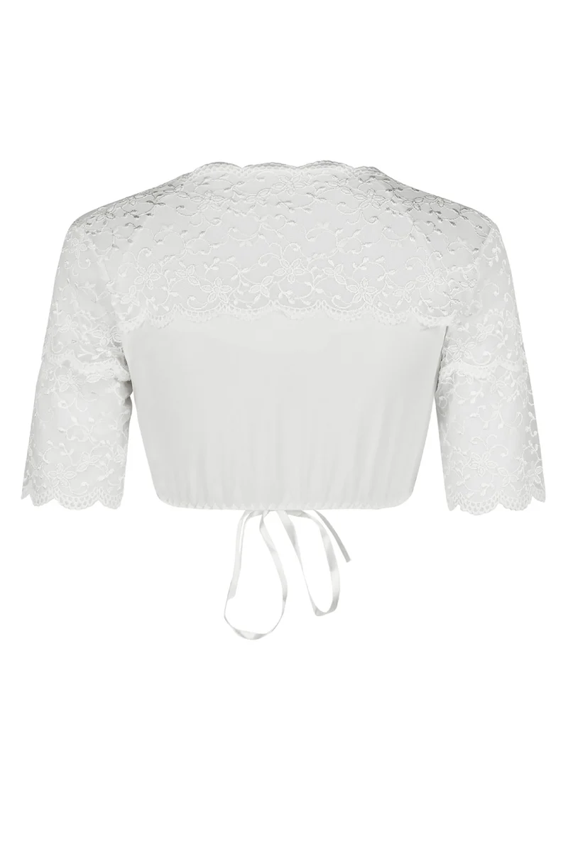 Dirndl-Bluse, halbarm, mit V-Ausschnitt, MARTINA – Grösse 36