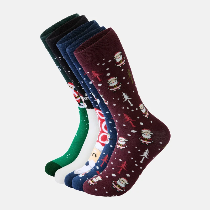 5er-Pack Weihnachtssocken aus Bambus
