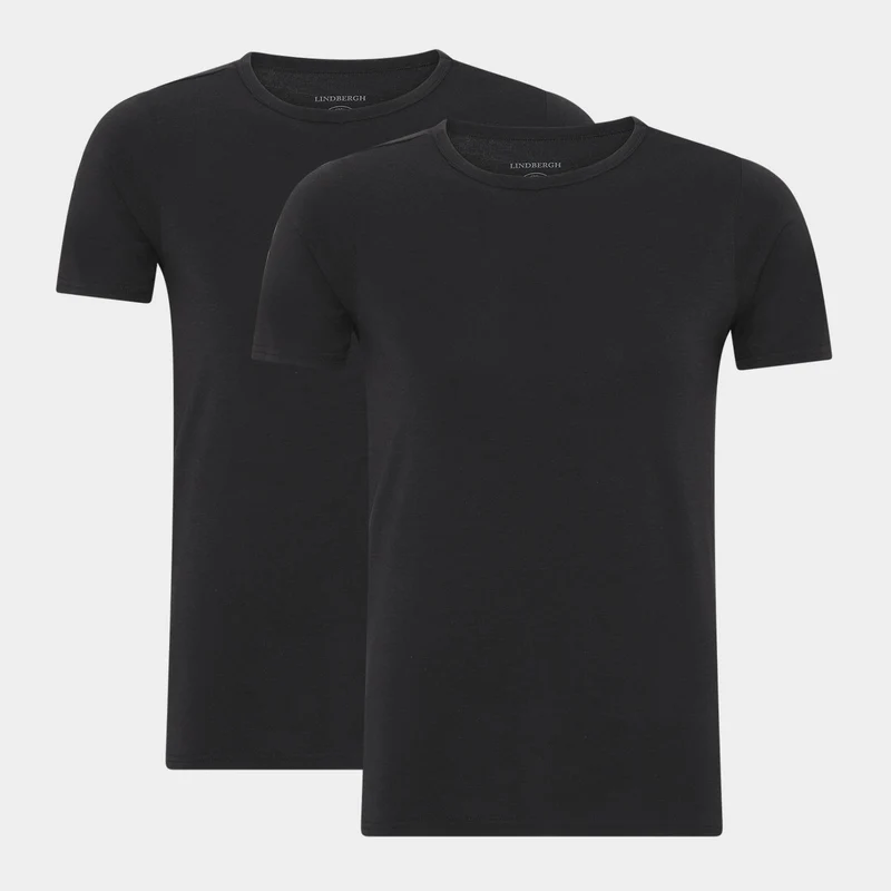 2er-Pack Schwarzes schmal geschnittenes Bambus-T-Shirt