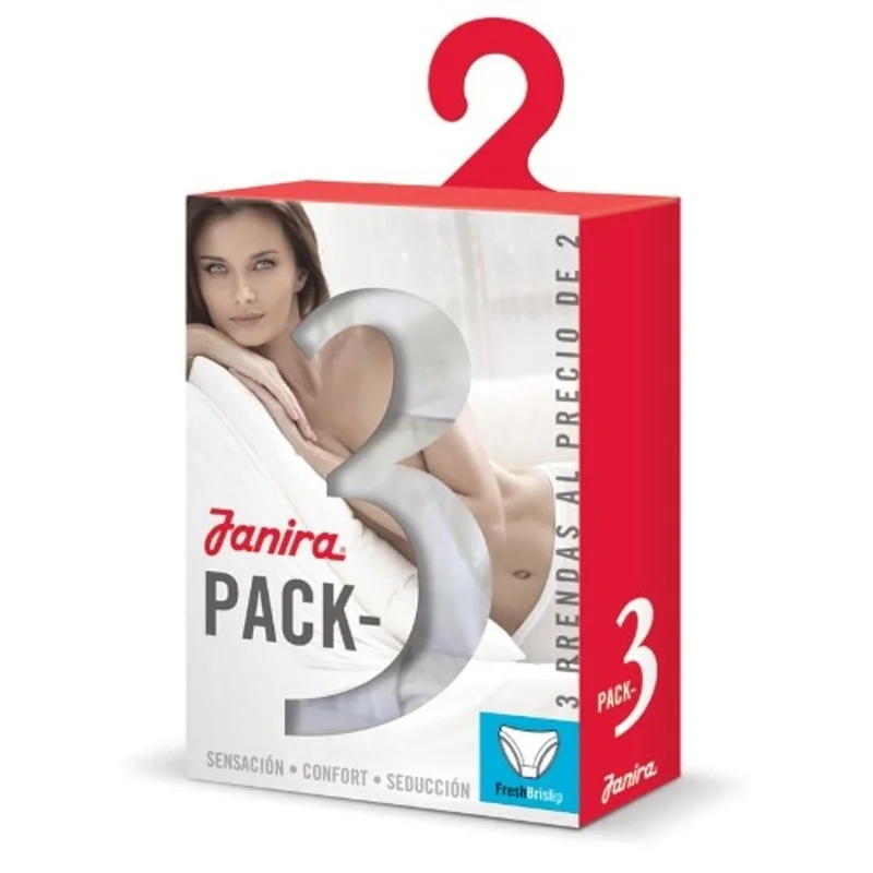 Janira - Esencial Full Brief 3er-Pack Schwarz