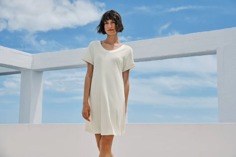 Nightdress, kurzarm, Länge 90cm, ANILLA