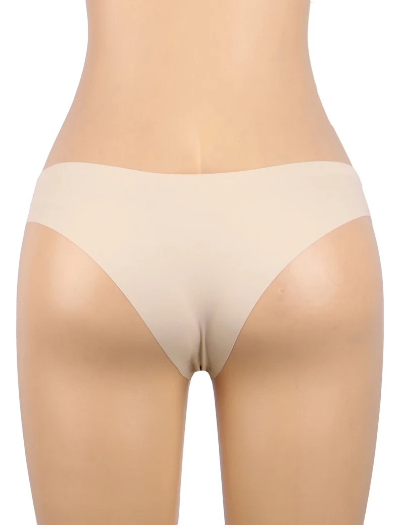 Nahtloser Triangel-Slip in Nude – V-förmiger Bund, Nylon-Bademodenstoff & verstellbarer Beinausschnitt