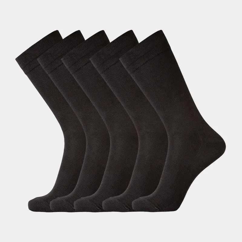 5er Pack Schwarze Bambussocken ohne Gummizug