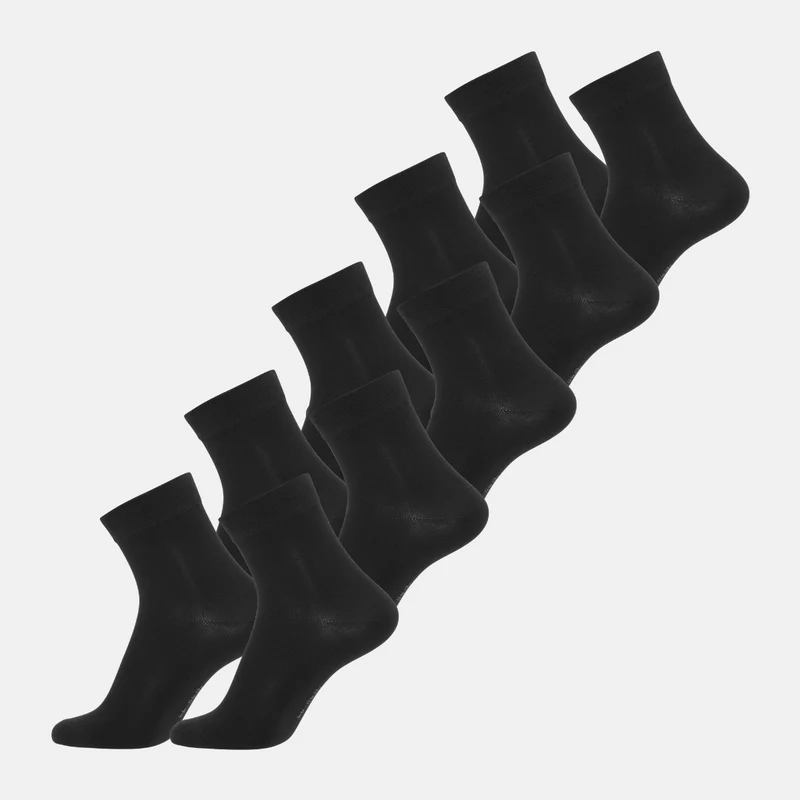 10er Pack Schwarze Bambussocken (Low Cut)