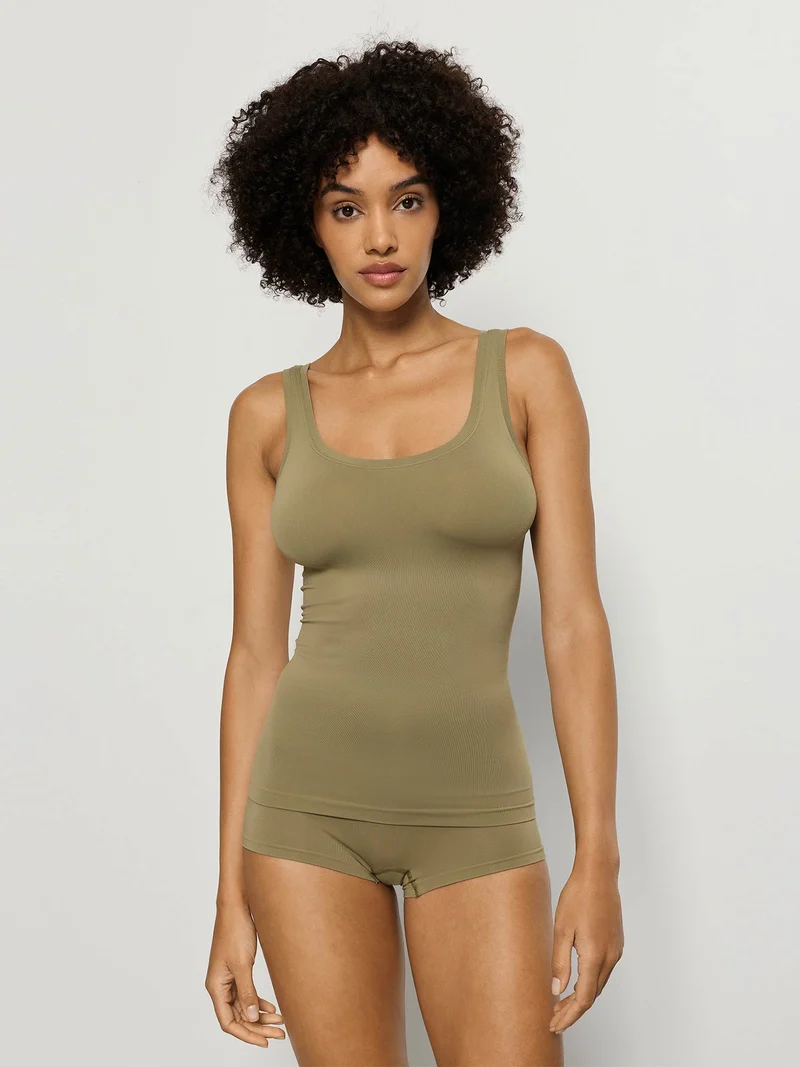 Tank-Top, O-Neck, TOUCH FEELING, in Sommer-Farbe covert green