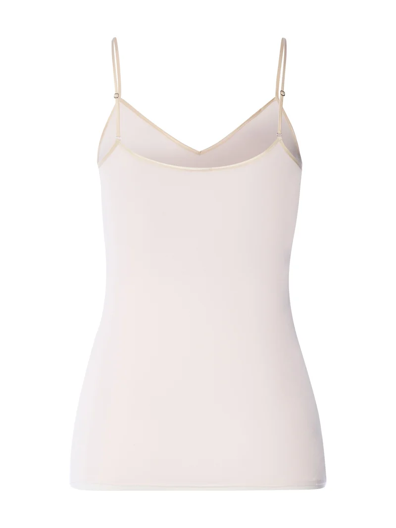 Spaghetti-Top COTTON SEAMLESS, V-Neck, in Saison-Farbe "honeydew", Grösse M