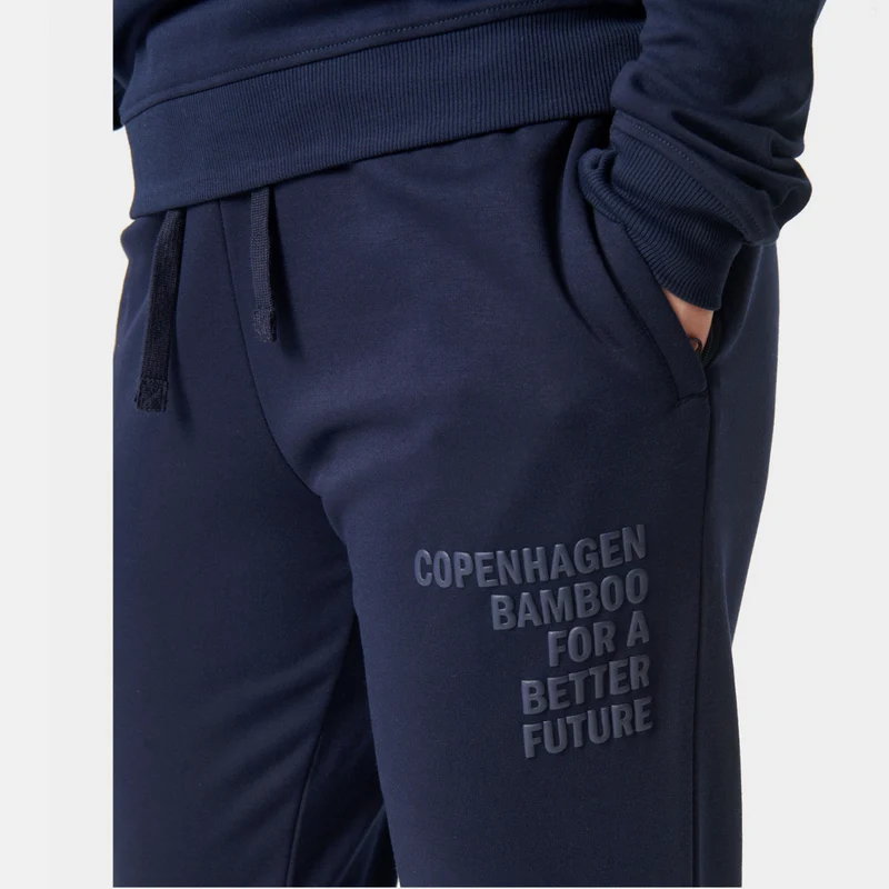 Blauer Bambus-Jogginganzug mit Logo