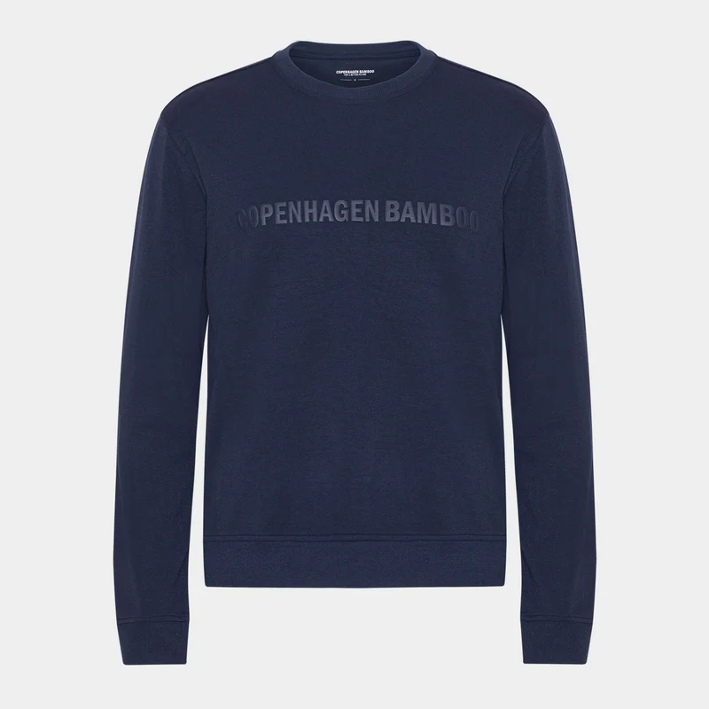 Blauer Bambus-Jogginganzug mit Logo