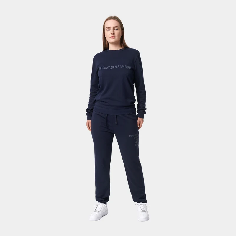 Blauer Bambus-Jogginganzug mit Logo
