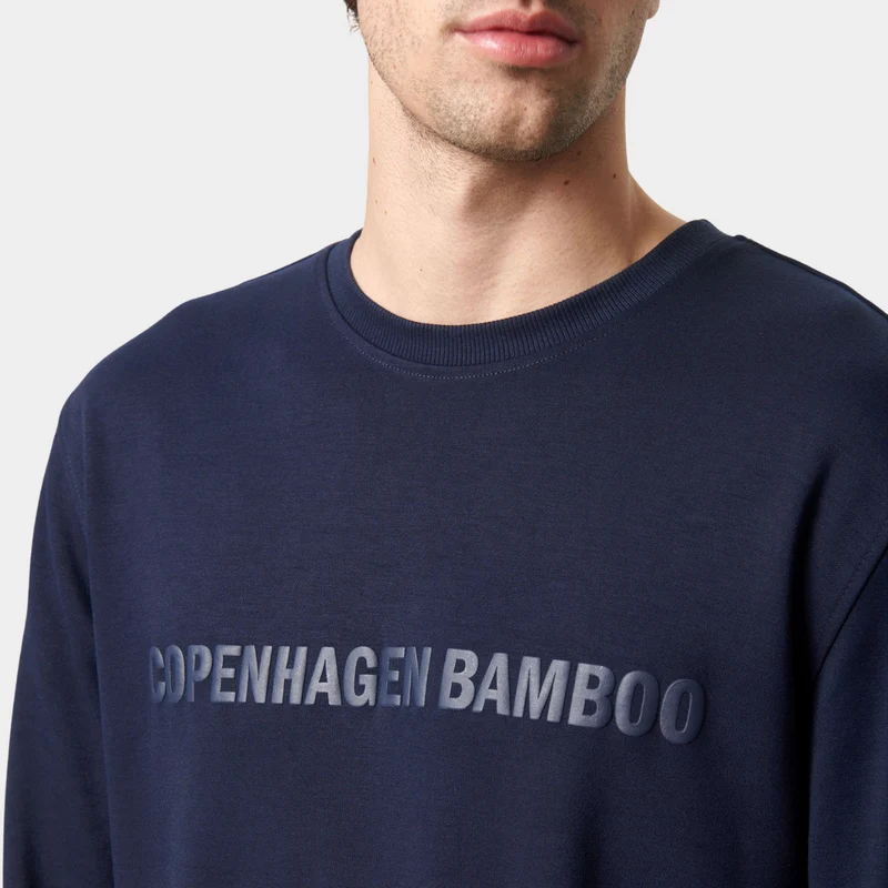 Blauer Bambus-Jogginganzug mit Logo