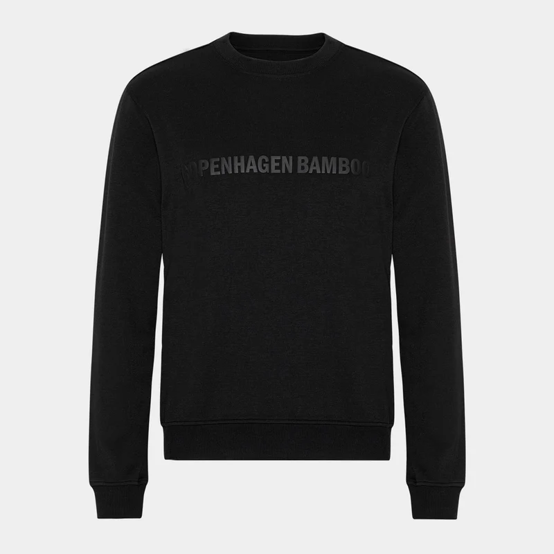 Schwarzes Sweatshirt aus Bambus mit Logo