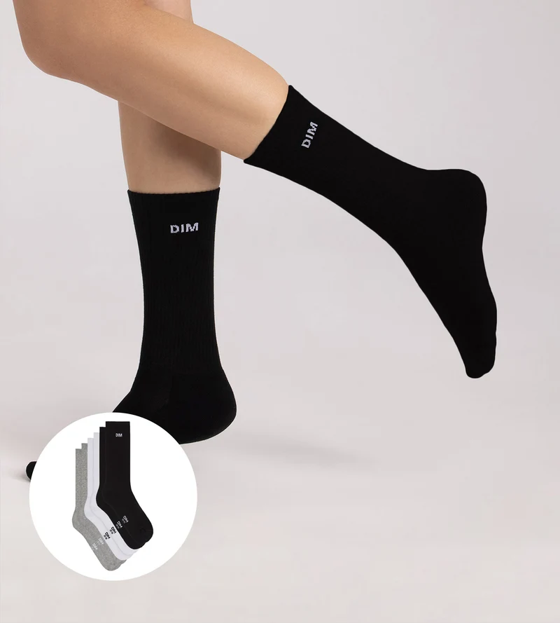 3er-Pack schwarze, weiße und graue Original-Sportstrümpfe für Damen
