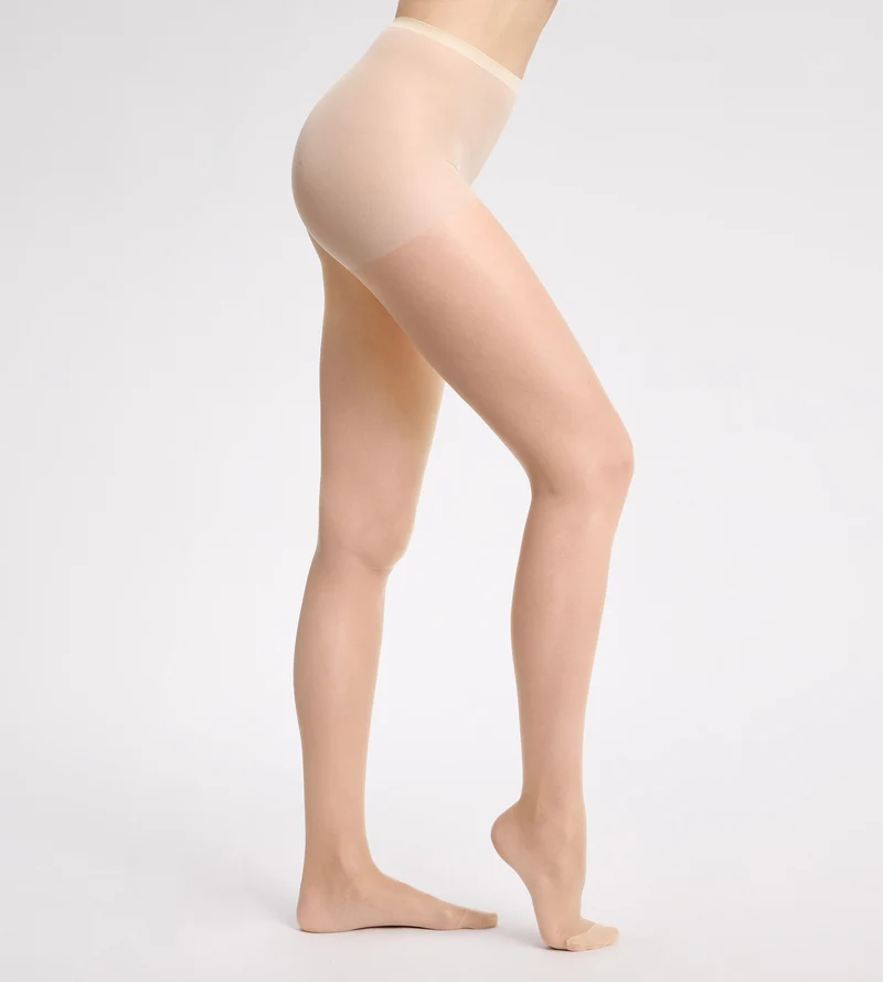 Transparente, nahtlose Strumpfhose in sehr hellem Nude