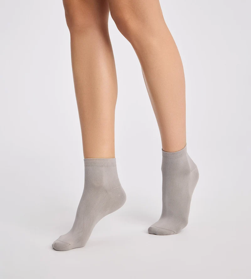 Damen-Socken 2er-Pack marineblau und grau