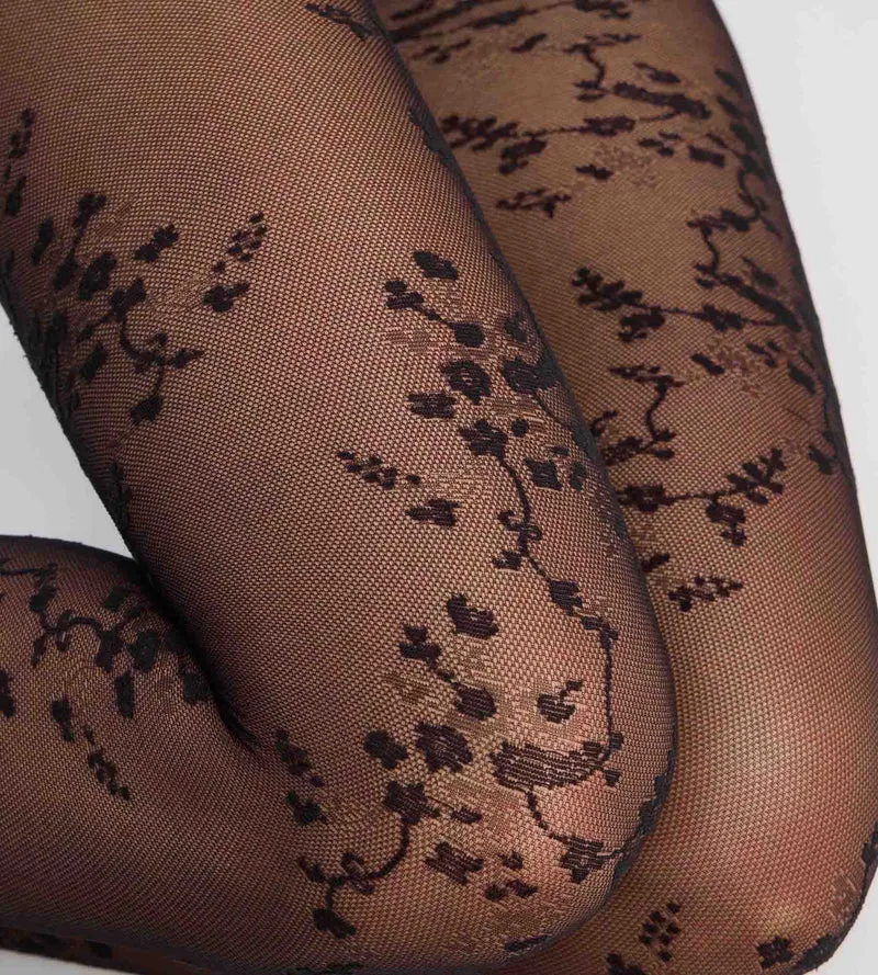 Schwarze Fantasie-Strumpfhose „Style Japonais“