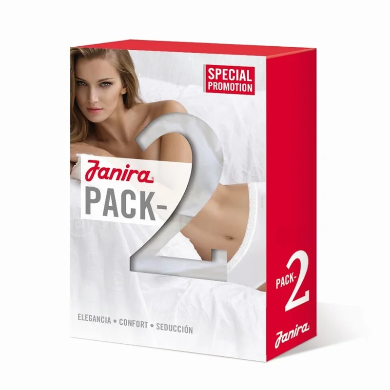 Janira - Esencial Midi-Slip im 2er-Pack Schwarz
