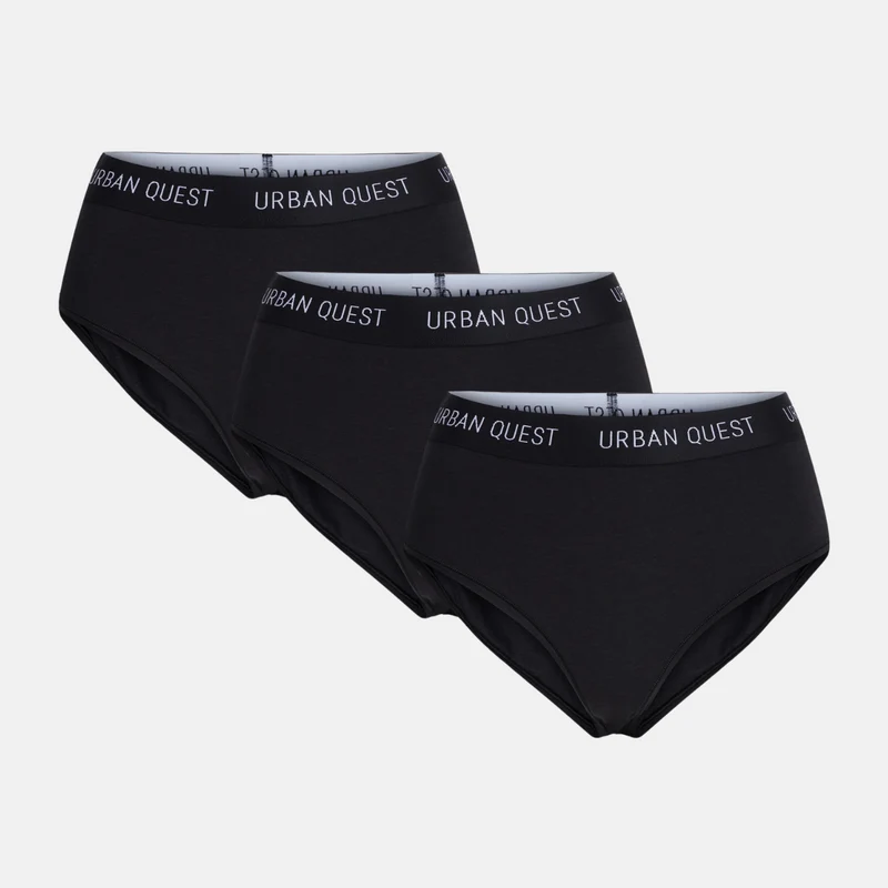 3er-Pack schwarzer Bambus Maxi-Slips