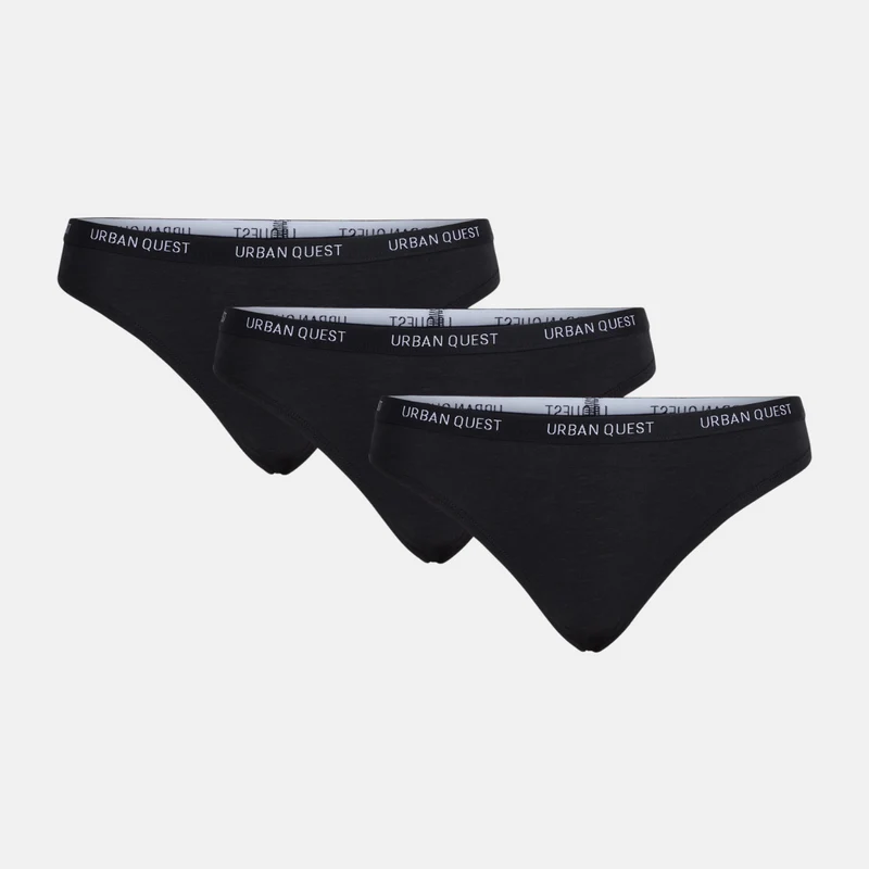 3er Pack Bambus G-String Panty schwarz
