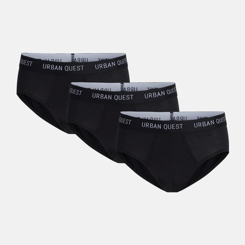 3er-Pack Herren-Slips aus schwarzem Bambus