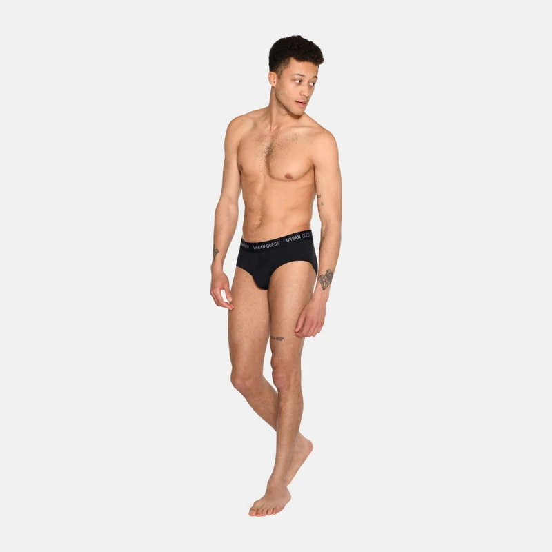 3er-Pack Herren-Slips aus schwarzem Bambus